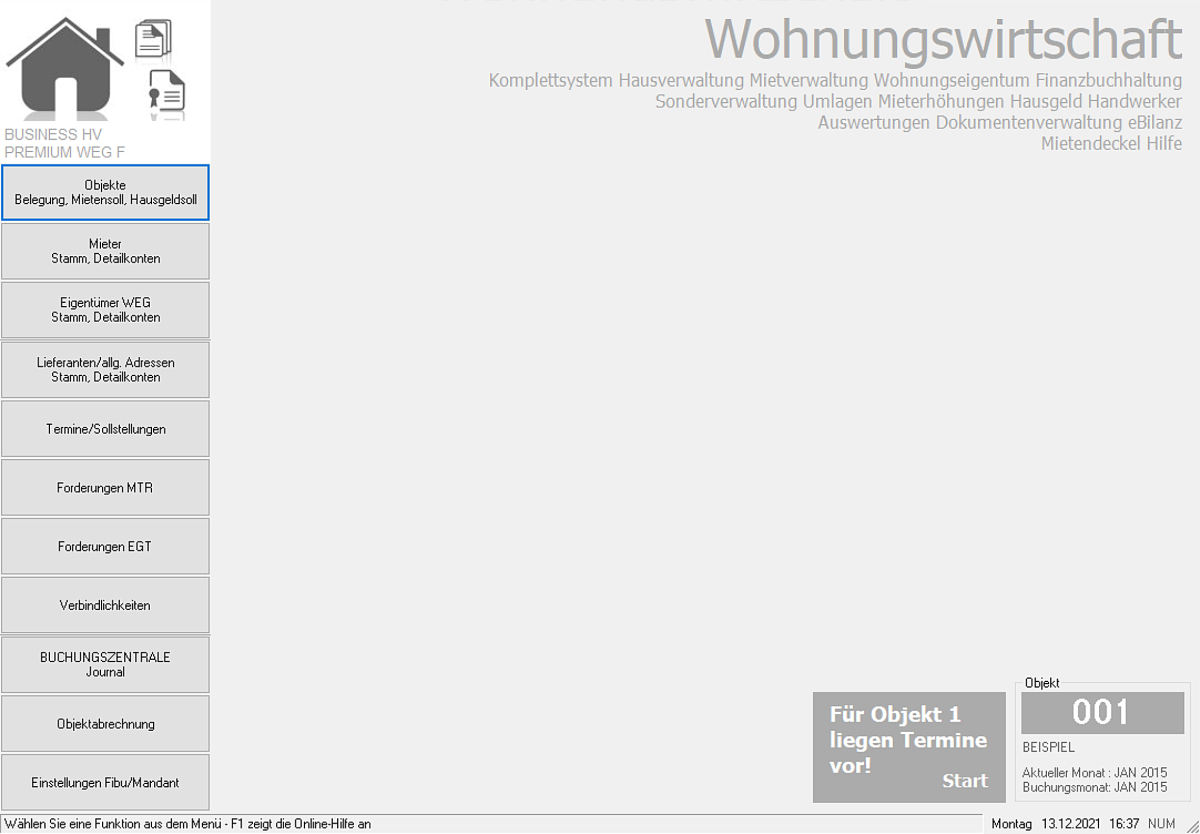 BUSINESS HV PRO WEG F, Monatslizenz