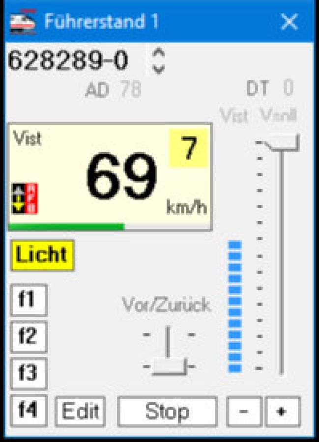 Führerstand mit LZB/AFB-Anzeigen